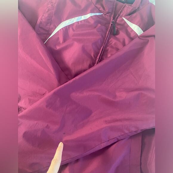 Warrior Men's Small Burgundy Layered Athletic Windbreaker Warm Up Jacket - Picture 10 of 11